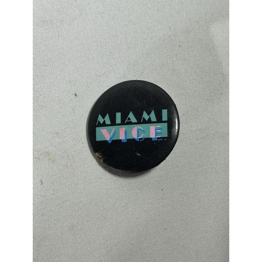 Miami Vice Vintage 1.25" Pinback Button 1980'S TV Show Crockett Tubbs Collect